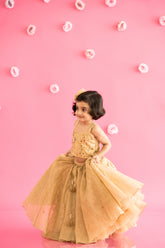 Crush golden lehenga set